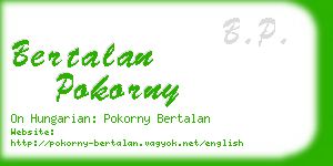 bertalan pokorny business card